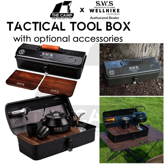 Wellhike SWS Tactical Tool Box Optional PU Handle Wood Plate Inner Bag Kettle Soto Stove Outdoor Camping Storage Case
