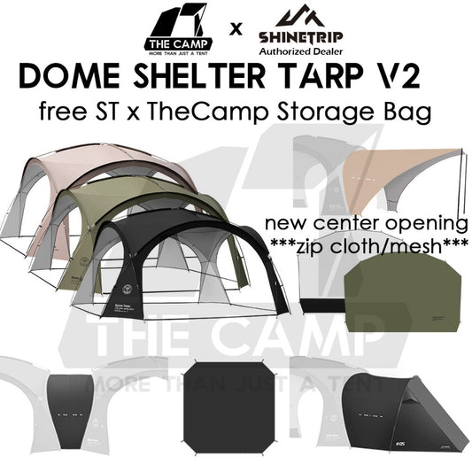 Shinetrip Dome Shelter V2 Tarp PU3000 Silver Coated Black Khaki Green Door Cloth Zip Mesh Net Flysheet Tent