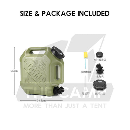 Ise Mount 12L Water Tank Bucket Double Handle Portable Container Water Tap Outdoor Camping PP Food Grade