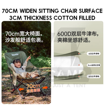 Naturehike SeaStar Reclining Chair High Back Recliner Cotton Mesh Kerusi Outdoor Camping Moon CNK2450JJ020 CNK2550JJ019
