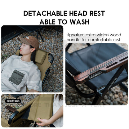 Shinetrip Full Recliner Chair Headrest 6 levels Reclining Sleeping Outdoor Camping High Back Extra Width Kerusi Healing