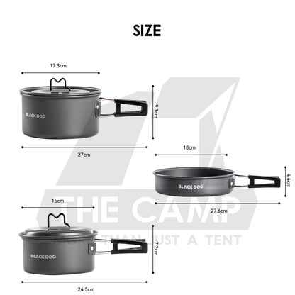 Blackdog Aluminium Pot Set Cookware Cooking Set Kettle Pan Pot Camping Outdoor Picnic CBD2550CF012