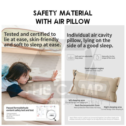 Naturehike Sponge Bed with Pillow Auto Inflate 6cm Joinable Outdoor Camping Mattress Inflatable Pad Tilam CNK2550WS025