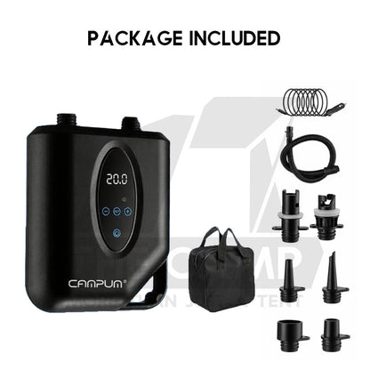 Campum Air Pump for Air Tent Inflate Deflate SUP Board Air Bed 20PSI 12000mah Portable Electric Car Plug