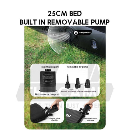 Blackdog Inflatable Air Bed 25cm 40cm Built in Pump Single Double Black Mattress Inflatable CBD2550WS037 CBD2450WS027