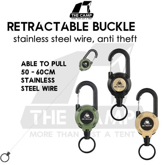 Retractable Buckle Lanyard Clip Carabiner Outdoor Camping Tactical Pull Badge Keychain Anti Lost Thief Light Hanger
