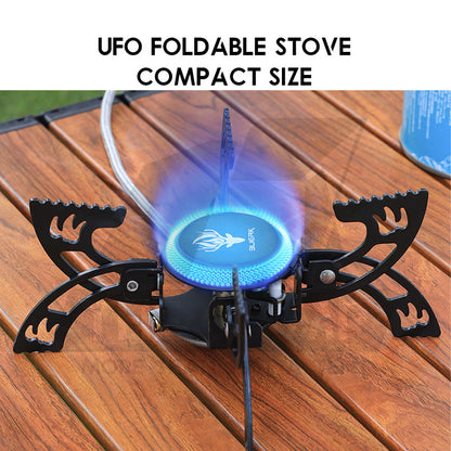 Buerk UFO Foldable Stove Portable Windproof 3800W Transformer Type Spider Tactical Style Black Dapur Khemah