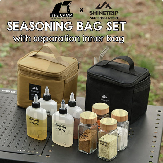Shinetrip Seasoning Bag Set Outdoor Camping Ingredient Condiment Box Bottle Container Spice Oil Jar Sugar Salt Pepper