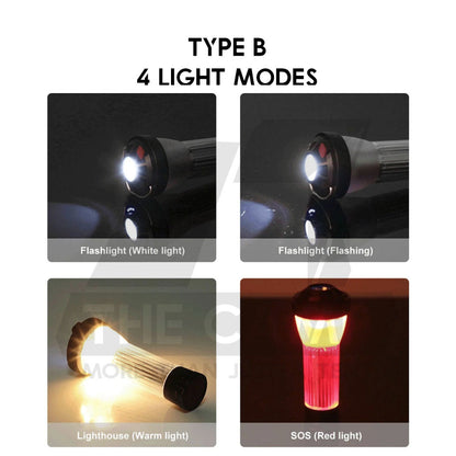 Camping Light House with Tripod Reflector Torch Flashlight Waterproof Rechargeable Multifunctional Blackdog 1913
