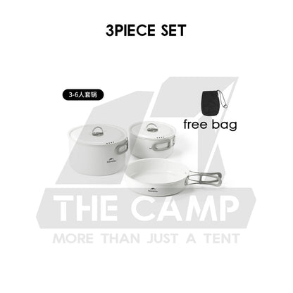 Naturehike Ceramic Cookware Set Non Stick Coating Cooking Set Pot Set Kettle Pan Pot Camping Outdoor Picnic CNK2450CF013