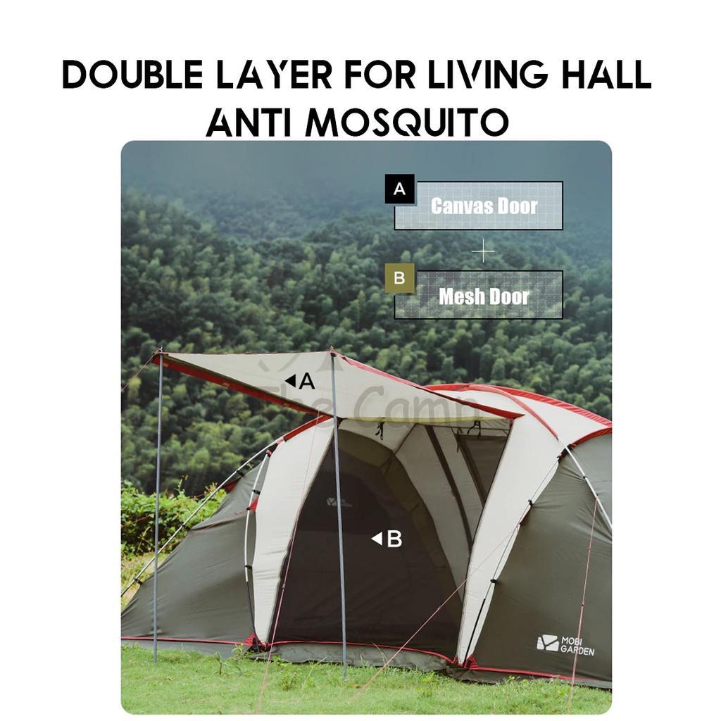 Mobi Garden Shijia SJ4 Tent 1 Hall 2 Room Large 4 People Quick Fast Rainproof Outdoor Camping Nail Pole Chair Naturehike