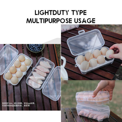 Portable Egg Storage Box Stackable Outdoor Camping Heavy duty 4 6 8 15 Grid Eggs Case Tray Holder Container Kotak Telur