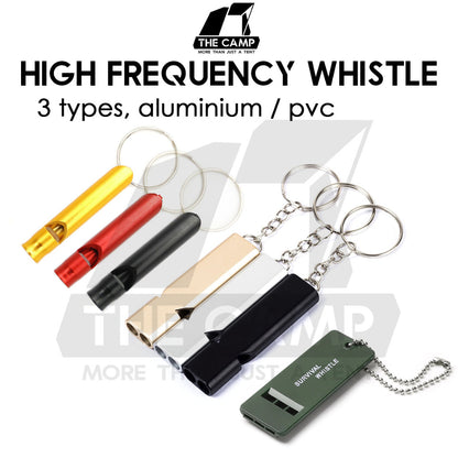 Aluminum Alloy High Pitched Whistle Dual Frequency Hi Pitch Survival Dual Tube Outdoor Hiking Camping EDC Tools Keychain