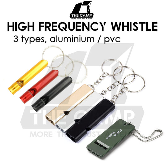 Aluminum Alloy High Pitched Whistle Dual Frequency Hi Pitch Survival Dual Tube Outdoor Hiking Camping EDC Tools Keychain