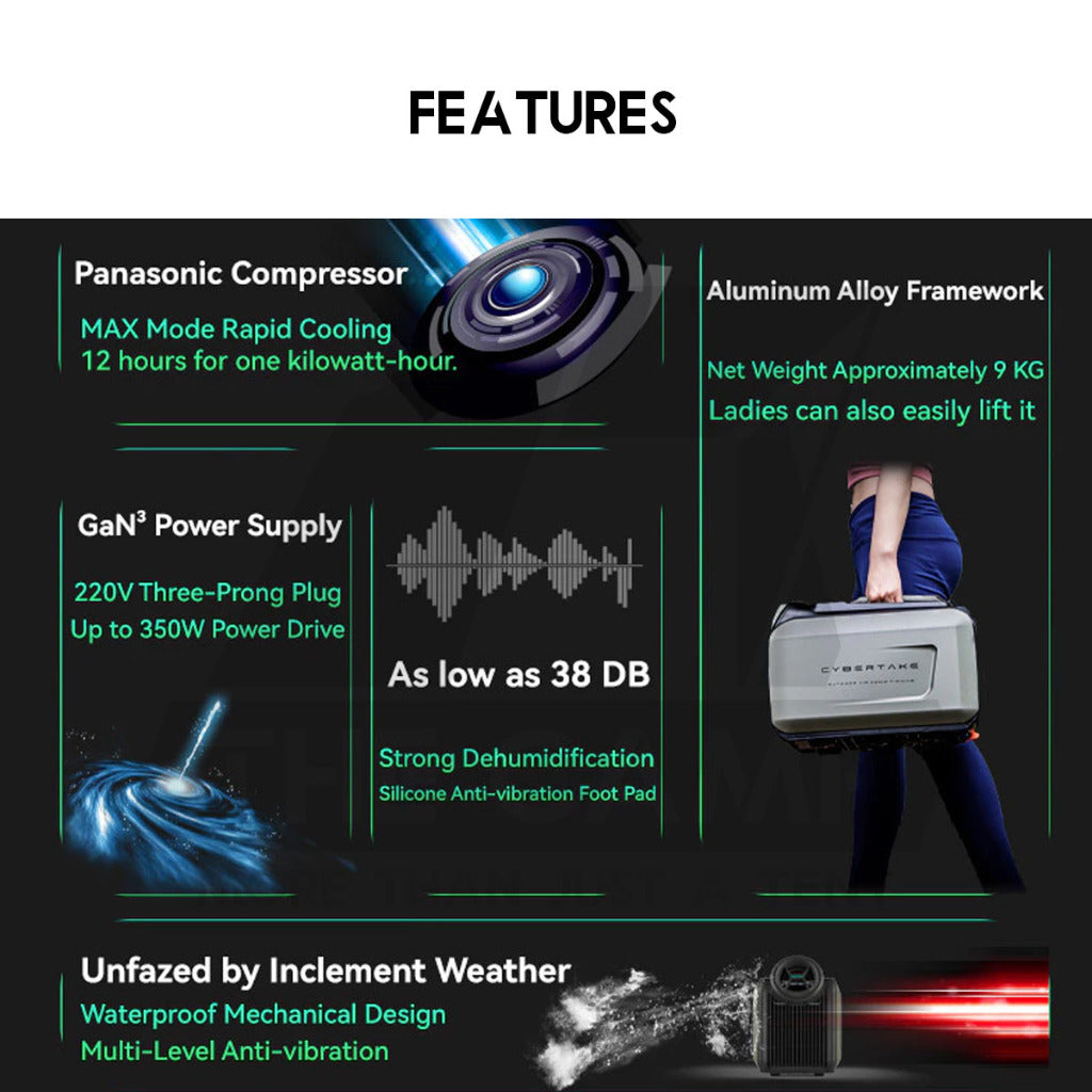 Cybertake S1 / S1 PRO /S2 PRO Portable Air Conditioner Tactical Style 240V Outdoor Camping Air Cond with Bag