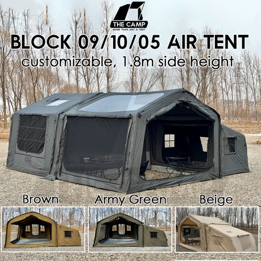 Spark Block 09 10 05 Air Tent Large Space Tactical Style Grey Black Khaki Beige Army Green Inflatable Khemah Angin Coody
