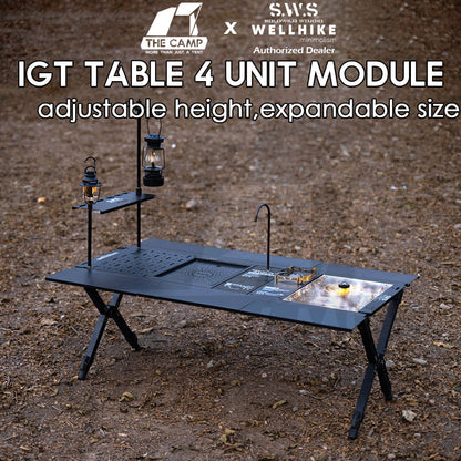Wellhike SWS IGT Master Table Adjustable Height Expandable Spider Stove Acrylic Wood Plate Lamp Pole Water Dispenser