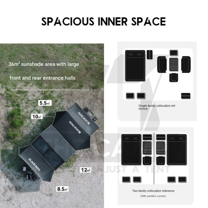 Blackdog Air Tent 500 x 400cm Large Inflatable PVC Air Pillar Outdoor Camping Black KunPeng Khemah Angin CBD2550WS012