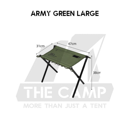Shinetrip Foldable Tactical Stool Heavy Duty Table Hanging Ring Loop Black Velcro Aluminium Table