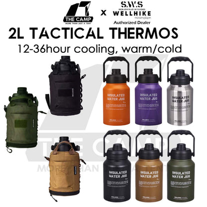 Wellhike SWS 2L Thermos Bottle Tactical Portable Outdoor Camping Travel Stainless Steel 304 Ice Bucket Case