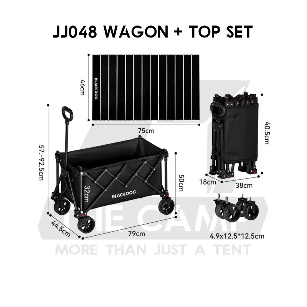 Blackdog Camping Wagon Cart Thickwheel Citywalk 150L 200L 320L 380L 450L Trolley Table Top BD-TC002 CBD2450JJ014