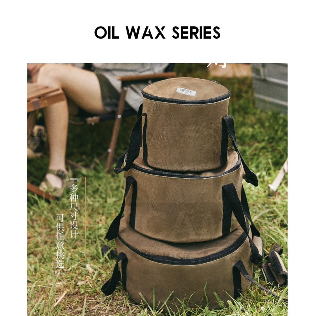 Naturehike Multipurpose Round Storage Bag Canvas Oil Wax Portable Camping Outdoor Flysheet Tarp Nail Peg Table NH20PJ129