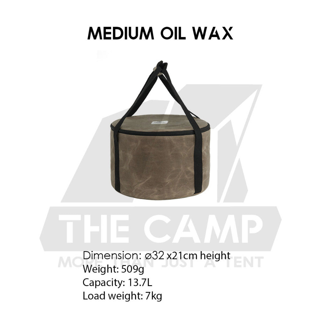 Naturehike Multipurpose Round Storage Bag Canvas Oil Wax Portable Camping Outdoor Flysheet Tarp Nail Peg Table NH20PJ129