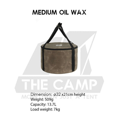 Naturehike Multipurpose Round Storage Bag Canvas Oil Wax Portable Camping Outdoor Flysheet Tarp Nail Peg Table NH20PJ129