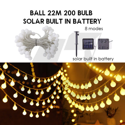 Outdoor LED Fairy Light Bulb Ball String USB Battery 3m 6m 10m Camping Wedding Decoration Xmas Weatherproof