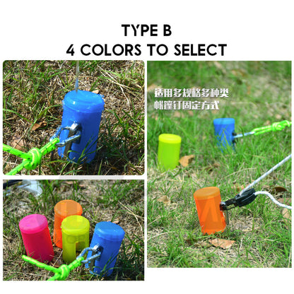 Camping Peg Warning Light Guard Cover Waterproof RGB Color Cup LED String Rope Tent Glow in Dark Flysheet Pole Nail
