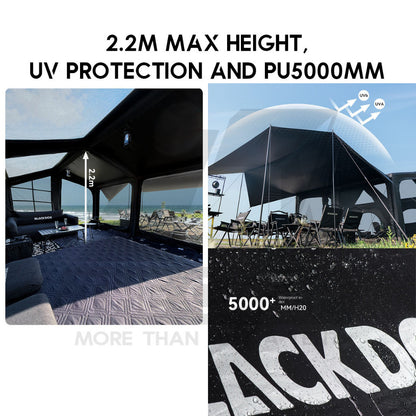 Blackdog Air Tent 500 x 400cm Large Inflatable PVC Air Pillar Outdoor Camping Black KunPeng Khemah Angin CBD2550WS012