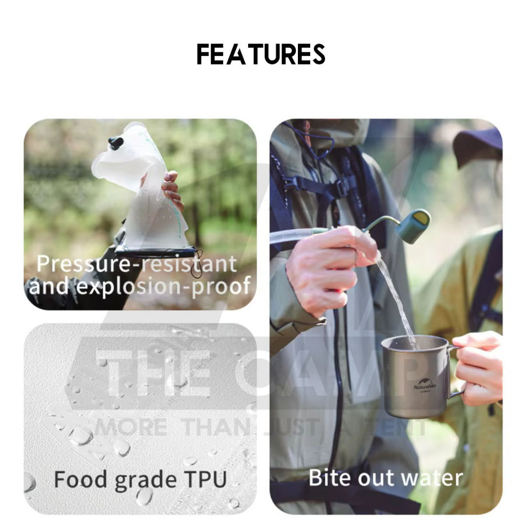 Naturehike TPU Drinking Water Bag 1.5L 2L 3L Bucket Hiking Cycling Outdoor Camping Beg Air CNK2450CF011