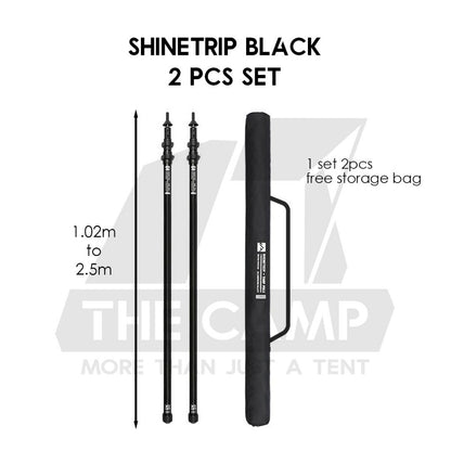 Shinetrip / SWS 2.5m Adjustable Pole Rod Quick Adjust for Flysheet Tarp Tent Camping Bag Hiking Awning Tactical Style