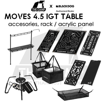 Blackdog Moves 4.5 IGT Table Accessories Acrylic Panel Rack Stove BBQ Stove Connector Corner Water Dispenser Mesh Bag