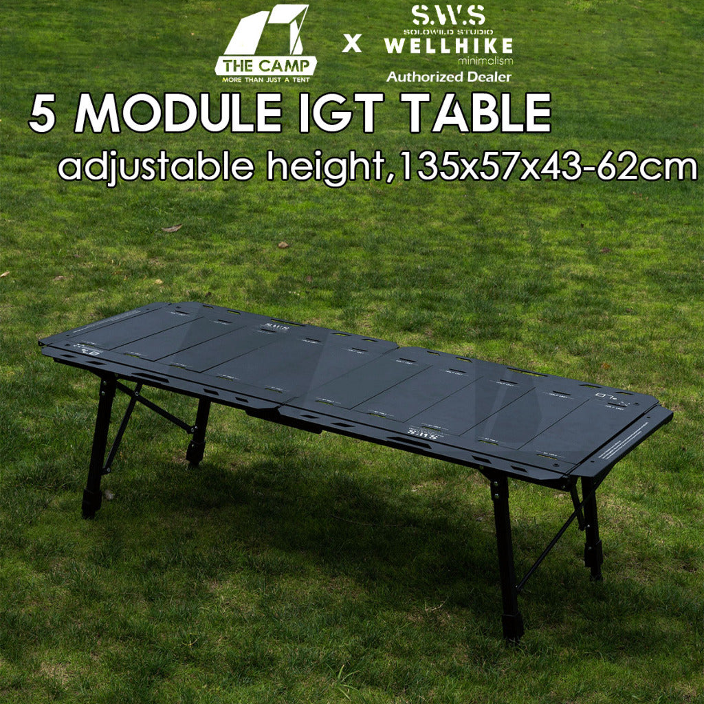 Wellhike SWS 5 Unit IGT Table Adjustable Height Expandable Side Stove Acrylic Wood Plate Lamp Pole Water Dispenser