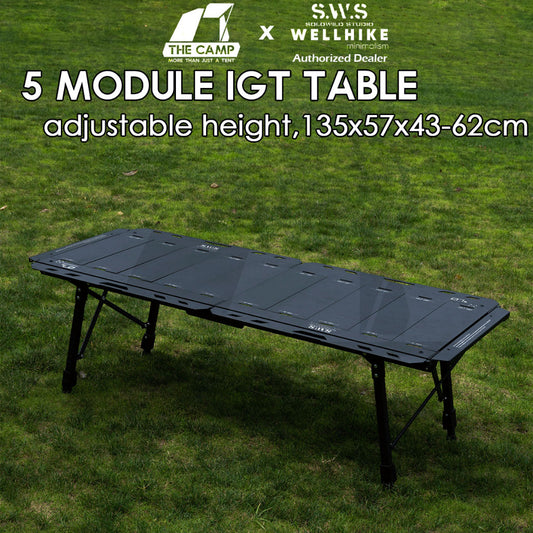Wellhike SWS 5 Unit IGT Table Adjustable Height Expandable Side Stove Acrylic Wood Plate Lamp Pole Water Dispenser