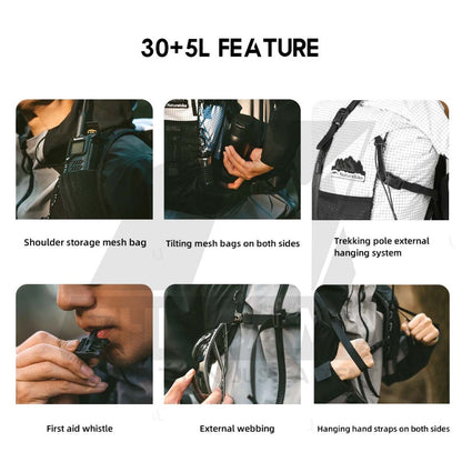 Naturehike Helium Series Backpack 25L / 30L+5L Splashproof Lightweight Hiking Camping Outdoor CNK2300016 CNK2300BB017