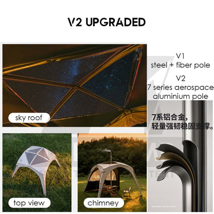 Naturehike Auto Dome Shelter V1 V2 Camping Tarp Inner Tent Extension Flysheet Door Mesh TPU Cloth CNK230WS014
