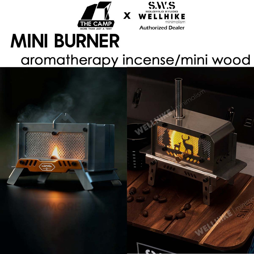 Wellhike SWS Mini Burner Firepit Incense Aroma Box Holder Firewood Fire Wood Rack