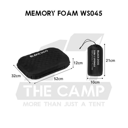 Blackdog Auto Inflation Sponge Memory Foam Pillow with Case Black for Bed Mattress Inflatable CBD2450WS045 BD-CQZ001