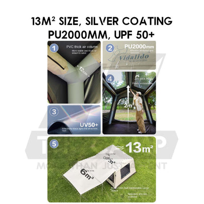 Vidalido Wish House Air Tent with Optional TPU Side Door Combine with Star Island PU2000mm Khemah Angin