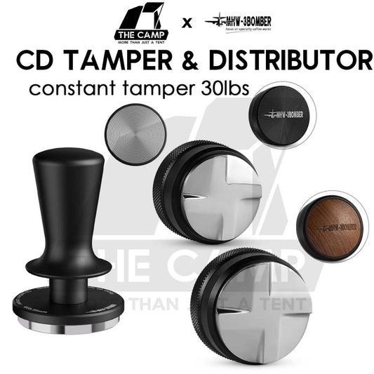 MHW-3BOMBER CD Series / Macaron Series Tamper & Distributor 58mm Black Wood Espresso Machine