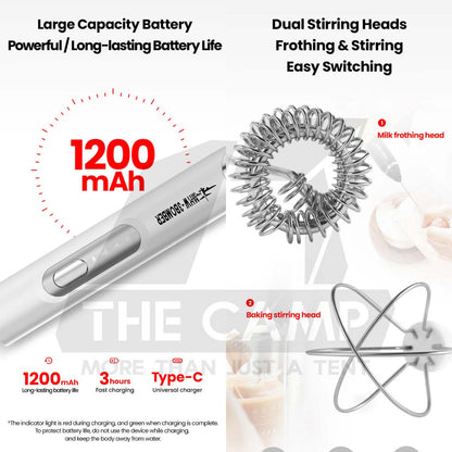 MHW-3BOMBER Powerful Milk Frother Coffee Foam Machine Built in Battery 1200mah Rechargeable Egg Beater Portable Mixer