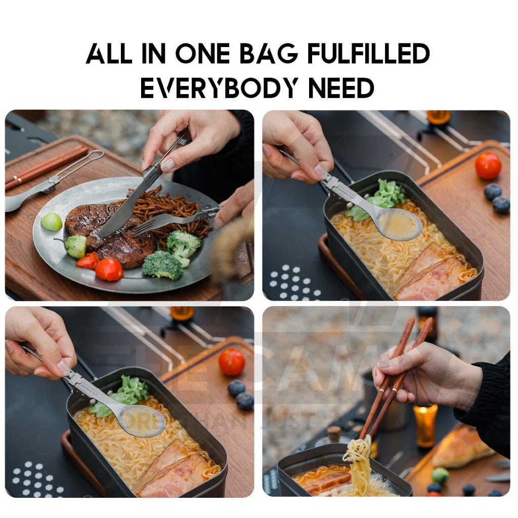 Shinetrip Titanium Cutlery Set Complete with Premium Storage Bag Fork Spoon Knife Chopstick A589