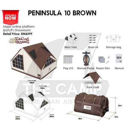 CC Peninsula 10 (PEN) Inflatable Air Tent Retro Vintage Style Whimsical Outdoor Camping Pump Khemah Angin