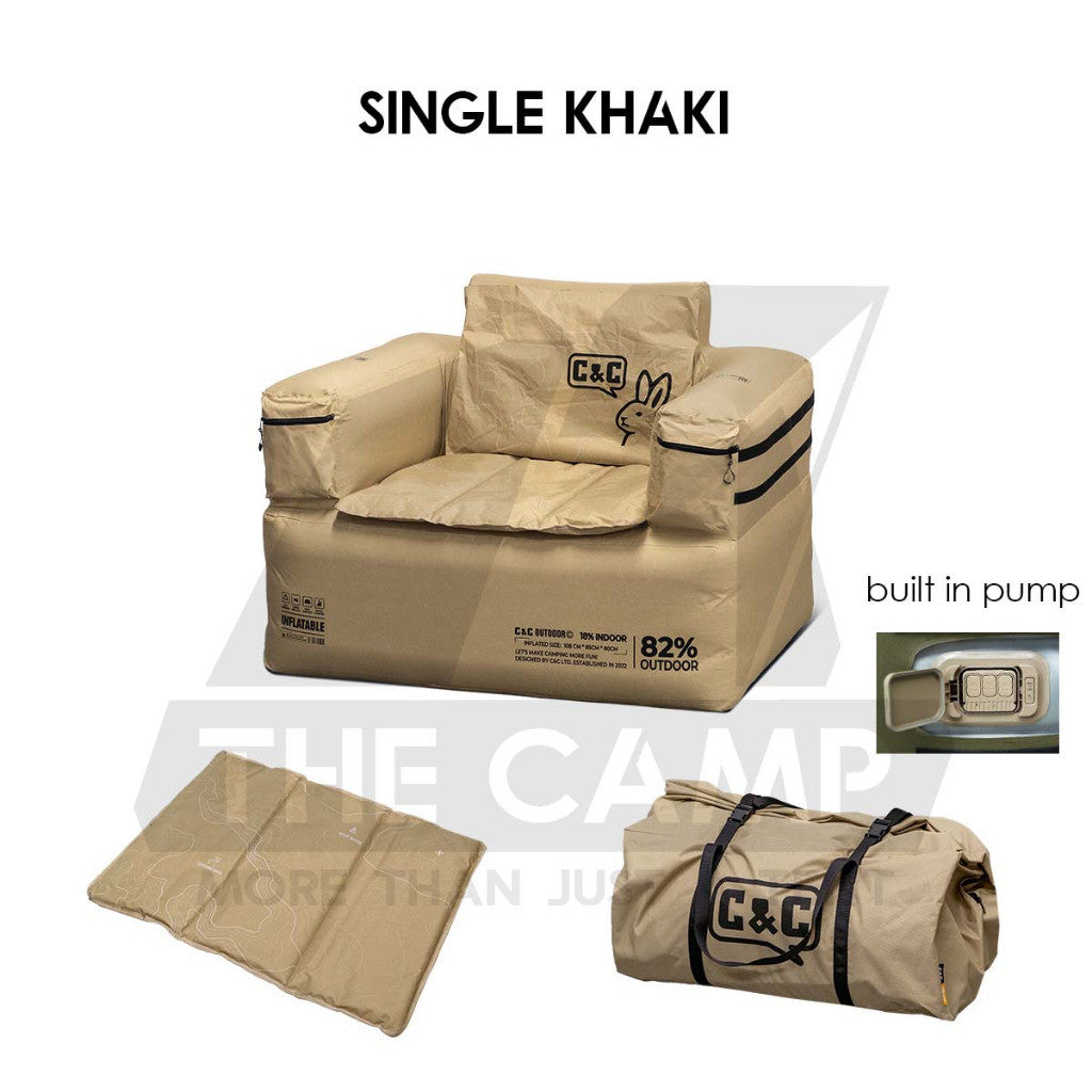 CC Inflatable Air Sofa Single /  Double Day Dream Outdoor Camping Optional Groundsheet Mat Leisure Inflation Lazy Bed