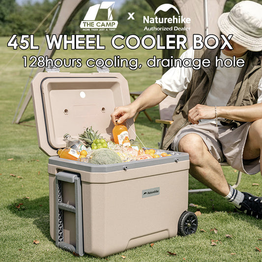 Naturehike 45L Cooler Box Ice Box with Wheel and Handle Outdoor Camping Refrigerator Freezer CNK2650CF012