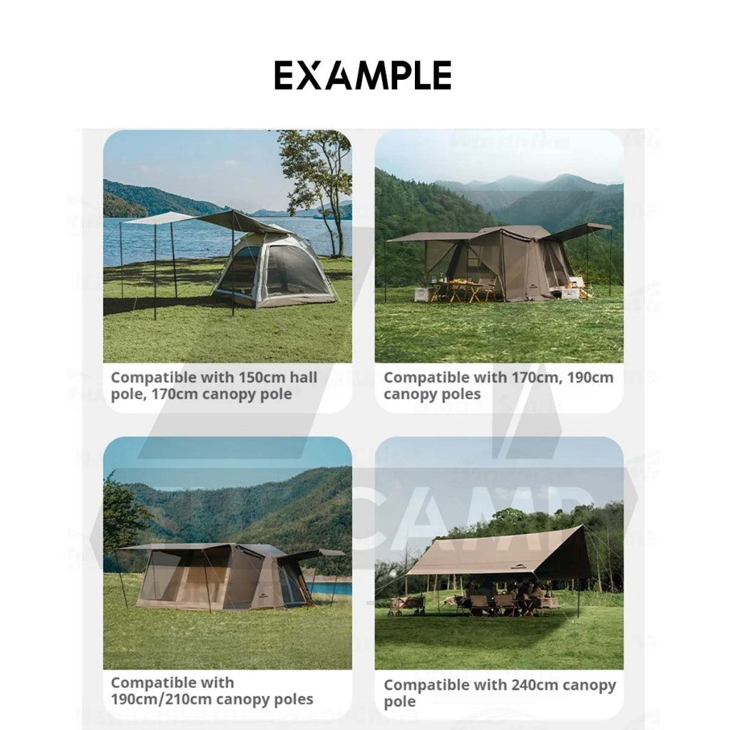 Naturehike Flysheet Pole 2pcs Set Camping Outdoors Tarp Door Tent Poles 1.7m 1.9m 2.1m 2.4m Awning Tiang CNK2550PJ010