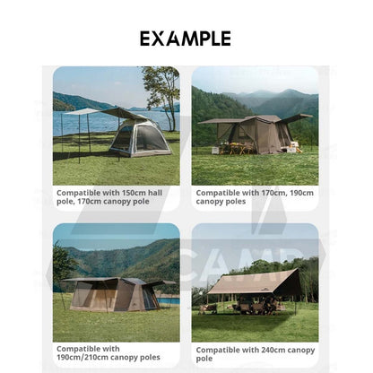 Naturehike Flysheet Pole 2pcs Set Camping Outdoors Tarp Door Tent Poles 1.7m 1.9m 2.1m 2.4m Awning Tiang CNK2550PJ010