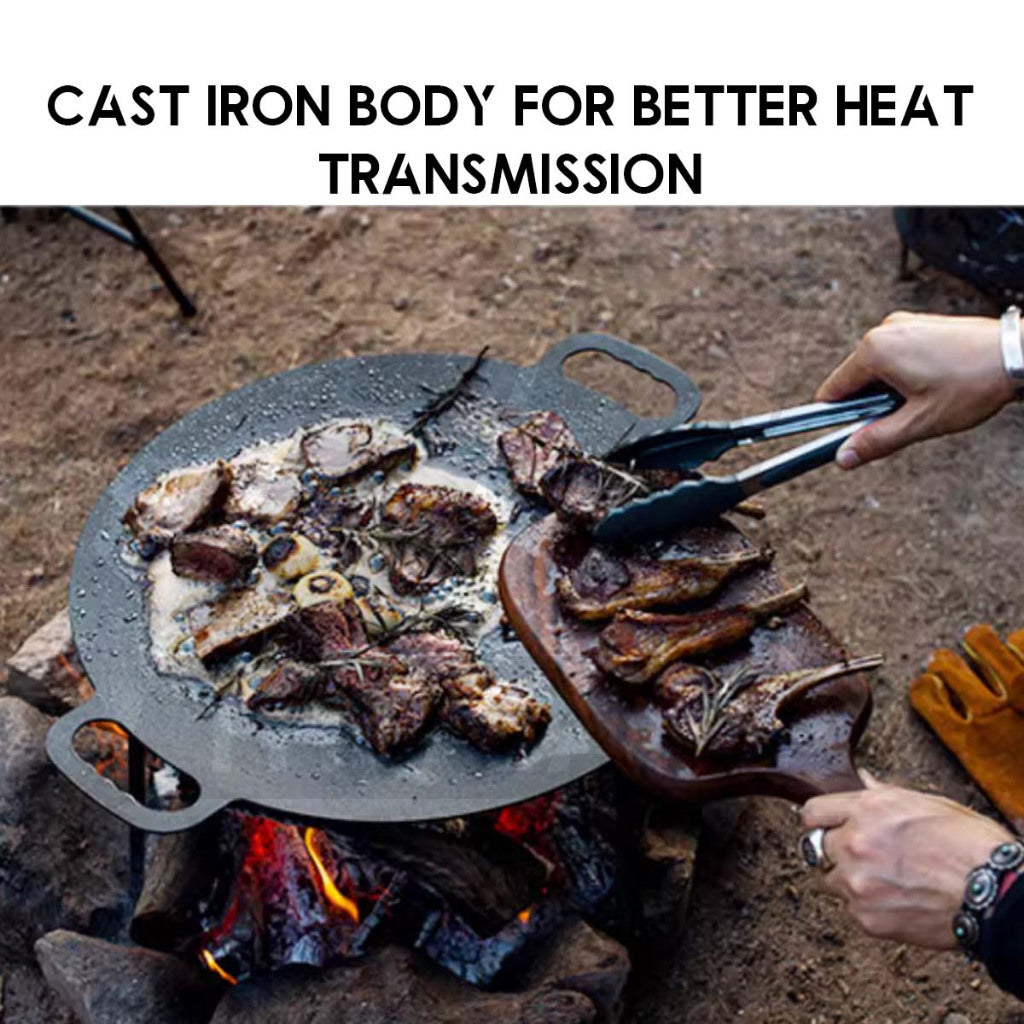Naturehike Large Grill Pan Cast Iron Non Stick Coating Outdoor Camping BBQ Wok Frying Cooking Cookware NH20SK0037